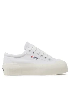 Superga Trampki Stripe Platform 2631 S5111SW Biały - Trampki damskie - miniaturka - grafika 1