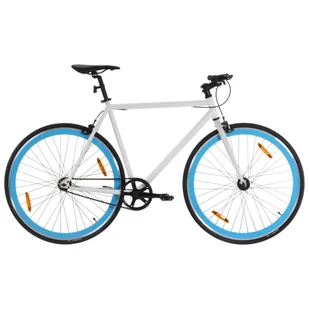 vidaXL Rower single speed, biało-niebieski, 700c, 59 cm - Rowery - miniaturka - grafika 1