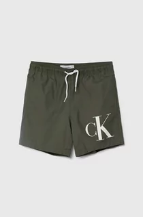 Spodnie i spodenki dla chłopców - Calvin Klein Jeans szorty kąpielowe dziecięce kolor zielony - grafika 1