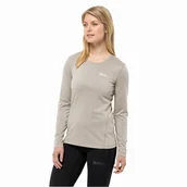 Koszulki sportowe damskie - Damska koszulka termoaktywna z długim rękawem Jack Wolfskin SKY THERMAL L/S W pale sand - S - miniaturka - grafika 1