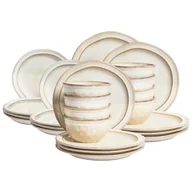 Serwisy obiadowe - Zastawa stołowa 24-częściowa CHIVES Kamionka Jasnobeżowy B684193 - miniaturka - grafika 1