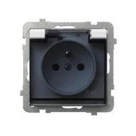 Gniazdka elektryczne - Ospel Gniazdo bryzgoszczelne z uziemieniem schuko IP-44 GPH-1RS/m/00/d BI - miniaturka - grafika 1