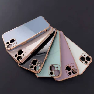 Lighting Color Case etui do iPhone 12 Pro Max żelowy pokrowiec ze złotą ramką niebieski - Etui i futerały do telefonów - miniaturka - grafika 4