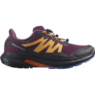 Buty sportowe damskie - Damskie Buty do biegania w terenie SALOMON HYPULSE GTX W GRAPE WINE/BLZ OR/LO L41596500 – Bordowy - miniaturka - grafika 1
