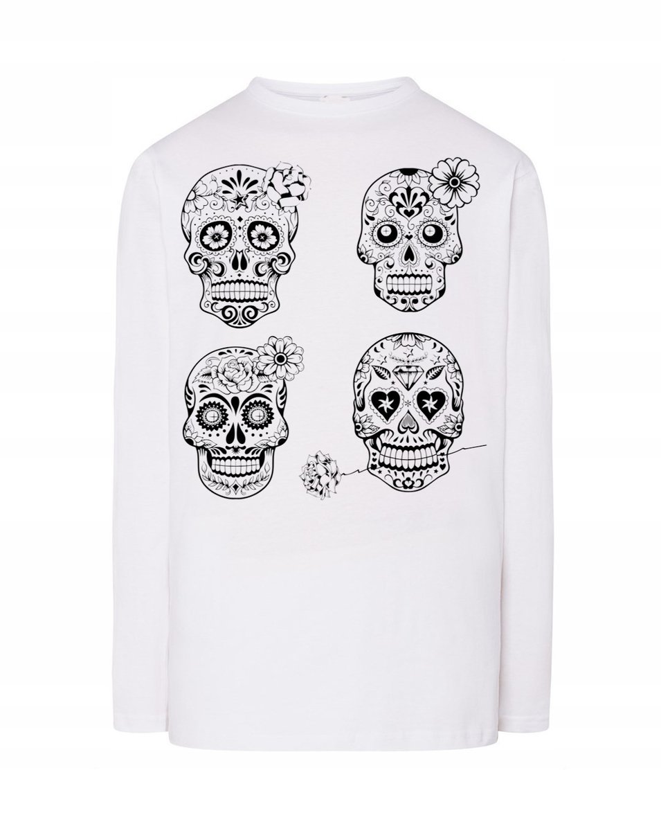 Longsleeve fajny nadruk Czaszka Czaszki r.S