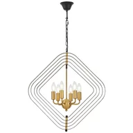 Lampy sufitowe - NOWOCZESNA LAMPA WISZĄCA CZARNO-MOSIĘŻNA ZEWA W6 - miniaturka - grafika 1