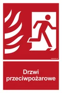 Systemy ekspozycyjne i znaki informacyjne - BC053 DRZWI PRZECIWPOŻAROWE PRAWOSTRONNE, PN - PŁYTA PCV 1MM; (200X296MM) - miniaturka - grafika 1