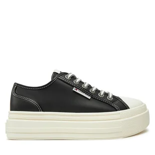 Trampki Tommy Jeans Foxing EN0EN02714 Czarny - Trampki damskie - miniaturka - grafika 1