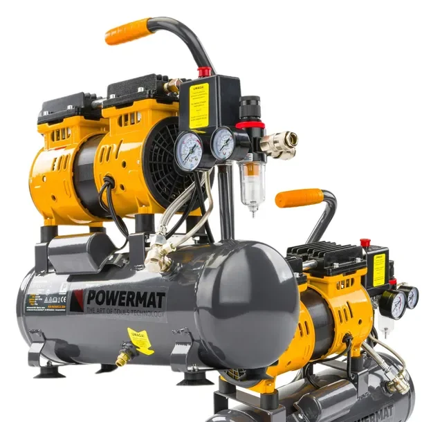 Kompresor Bezolejowy 6l Sprężarka 8 Bar 150l/min 230v Separator Cichy 59db