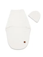 Śpiworki dla dzieci - Otulaczek do spania + czapeczka MimiNu Soft, LEO, 0-3 mce, ECRU - miniaturka - grafika 1