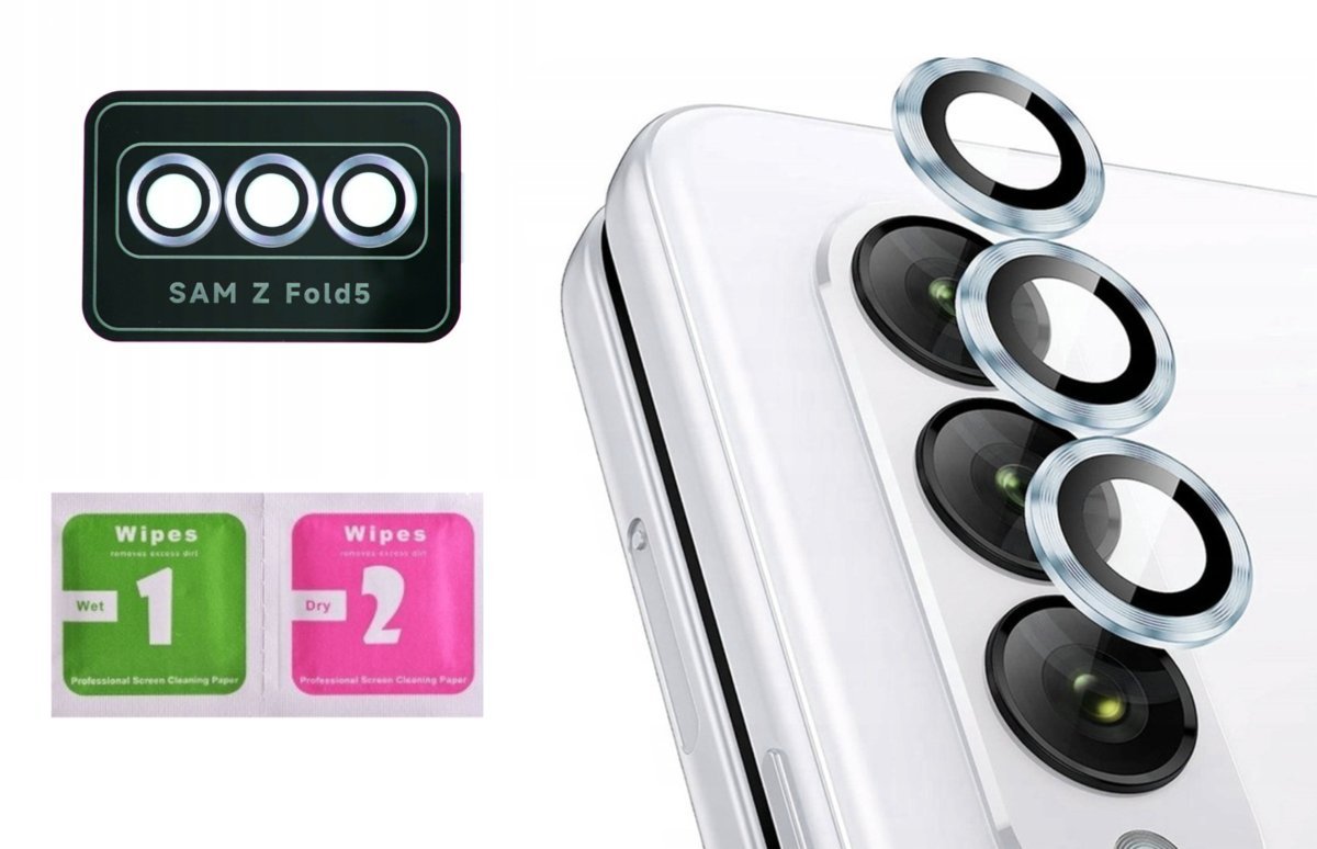 Szkło na aparat do SAMSUNG GALAXY Z FOLD 4 / FOLD 5 niebieski ring ochrona