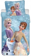 Pościel dla dzieci - Pościel Frozen Pościel Kraina Lodu Anna Elsa I Olaf Płatki Śniegu 140x200 - miniaturka - grafika 1