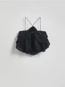 Koszulki i topy damskie - Reserved - Top z ozdobną różą - czarny - miniaturka - grafika 1