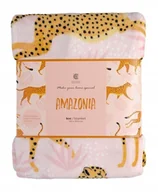 Koce - Różowy koc 150x200 w gepardy, GEPARD, leopard - miniaturka - grafika 1