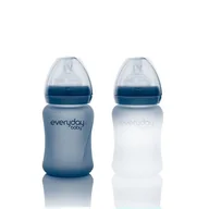 Butelki dla niemowląt - Everyday Baby Butelka szklana reagująca na temperaturę S 150ml borówkowa - miniaturka - grafika 1