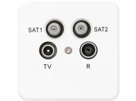 Akcesoria TV-SAT - 77-148# Gniazdo podwójne rtv-2xsat onyx +obudowa - miniaturka - grafika 1
