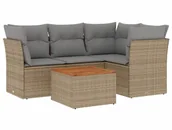 Meble ogrodowe - Beżowo-szary zestaw mebli wypoczynkowych K9-F77 - miniaturka - grafika 1