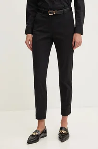 Sisley spodnie damskie kolor czarny proste medium waist 4AI655AH6 - Spodnie damskie - miniaturka - grafika 1