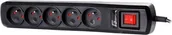 Listwy zasilające - Listwa zasilająca GetFort 5 gniazd 5 m czarna 26261 - miniaturka - grafika 1