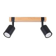 Lampy sufitowe - Plafon FAGER 2 czarny SOLLUX LIGHTING - miniaturka - grafika 1