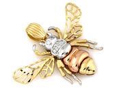 Wisiorki - Zawieszka złota duża pszczoła trzy kolory - miniaturka - grafika 1