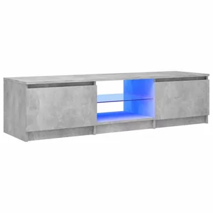 vidaXL Szafka pod TV z LED, szarość betonu, 140x40x35,5 cm - Szafki RTV - miniaturka - grafika 1
