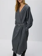 Sukienki - Reserved - Sukienka z paskiem - ciemnoszary - miniaturka - grafika 1