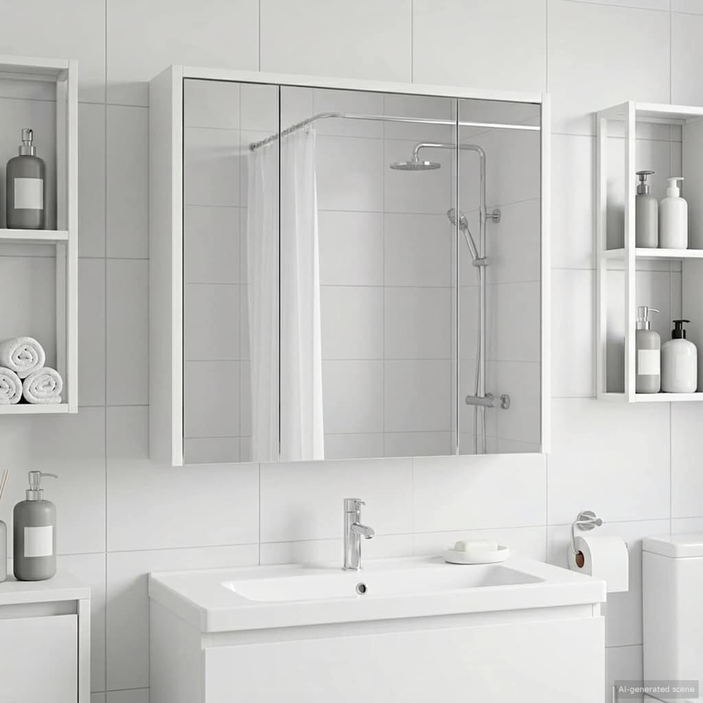 vidaXL vidaXL Szafka z lustrem do łazienki Biały 63,5 x 16 x 62,5 cm