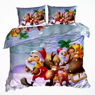 Pościel - Pościel 3D Bawełna Satyna 200X220Cm Mikołaj Z Dzwoneczkiem - miniaturka - grafika 1