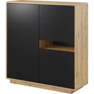 Szafki do salonu - Szafka 24TWLH42 TYP-42 Aston Helvetia Wieruszów Czarny Supermatt, Dąb Taurus - miniaturka - grafika 1