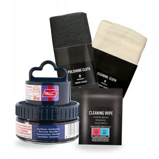 Granatowa Pasta do Butów Szmatki i Chusteczka do Skóry Palc Zestaw 4w1 - Środki do obuwia i ubrań - miniaturka - grafika 1