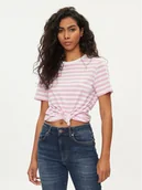 Koszulki i topy damskie - Pieces T-Shirt Ria 17146339 Różowy Regular Fit - miniaturka - grafika 1