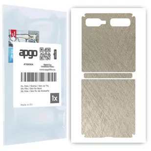 Folia naklejka skórka strukturalna na TYŁ do Samsung Galaxy Z Flip 5G -  Tytan Srebrny - apgo SKINS - Szkła hartowane na telefon - miniaturka - grafika 1