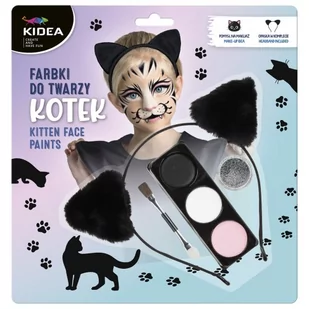 Farbki do twarzy zestaw z opaską kotek Kidea - Zabawki kreatywne - miniaturka - grafika 1