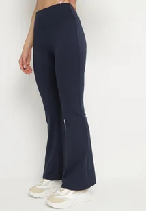 Granatowe Legginsy Typu Dzwony z Wysokim Stanem Orralise - Legginsy - miniaturka - grafika 1