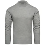Swetry męskie - Sweter męski półgolf szary Recea - miniaturka - grafika 1