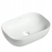 Umywalki - Umywalka Nablatowa Ceramiczna Stawiana Biała 46X33 - miniaturka - grafika 1