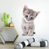 Wyposażenie pokoiku dziecięcego - Naklejka ścienna kotek mruczek - miniaturka - grafika 1