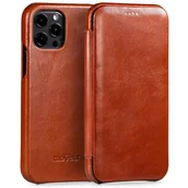 Etui i futerały do telefonów - moVear flipSide S - Skórzane etui do Apple iPhone 12 Pro / 12 (6.1") | Pokrowiec slim case, Skóra naturalna vintage (Brązowy) - miniaturka - grafika 1