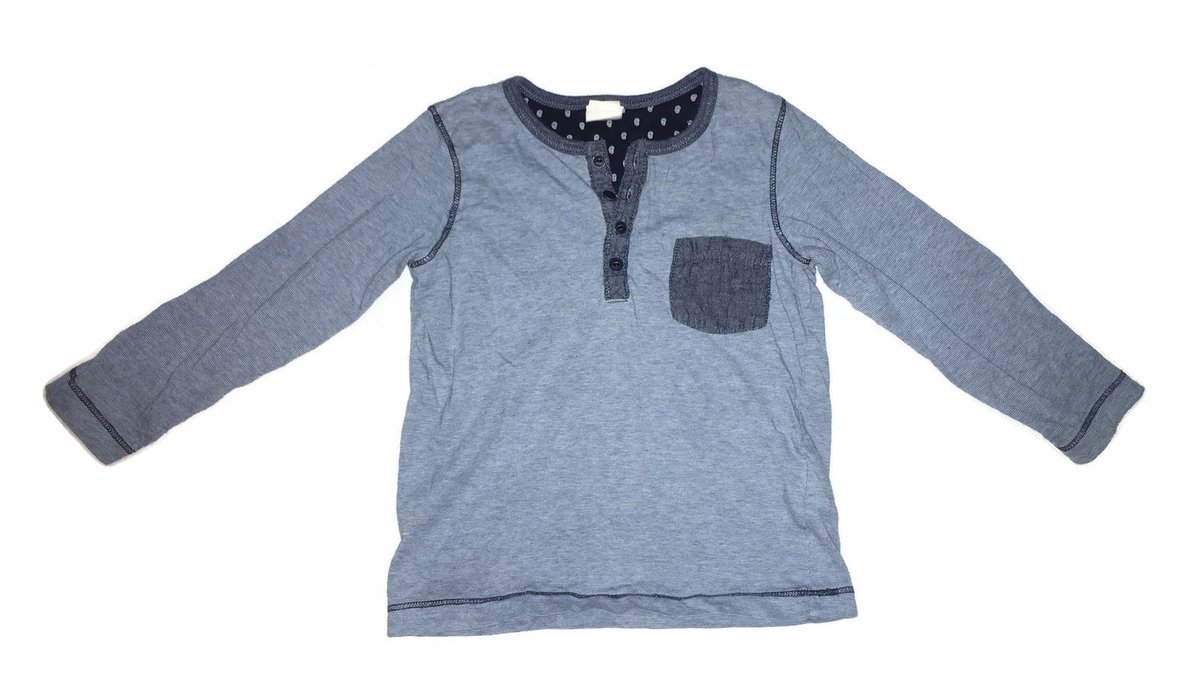 Niebieska bluzka z długim rękawem H&M 86 12-18