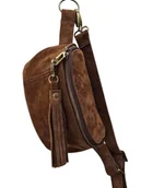 Nerki - Nerka skórzana damska brązowa U'POLKA FIT, skóra zamszowa - miniaturka - grafika 1