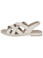 Sandały damskie - Caprice Skórzane sandały w kolorze kremowym - miniaturka - grafika 1