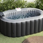 Baseny ogrodowe - SPA dmuchane owalne 2-osobowe - Dł.190xSzer.120xWys.65cm - 90 dysz powietrznych - czarny - B-LUCKY - miniaturka - grafika 1
