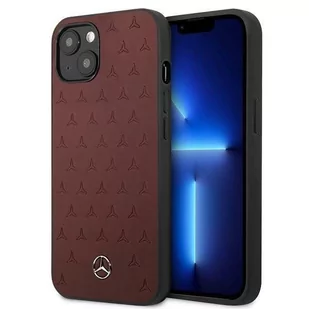Mercedes MEHCP13MPSQRE iPhone 13 6,1" czerwony/red hardcase Leather Stars Pattern - Etui i futerały do telefonów - miniaturka - grafika 1