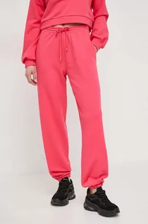 Spodnie damskie - Patrizia Pepe spodnie dresowe kolor różowy gładkie - grafika 1