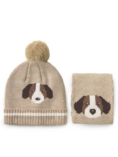 Mayoral Zestaw Szalik i Czapka 10018 Beżowy - Czapki dla dzieci - miniaturka - grafika 1