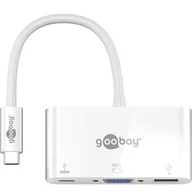 Adaptery i przejściówki - Goobay urządzenie USB-C Multi Port Adapter VGA, biały, 0.15 m Rozszerzona USB-C w celu porty USB 3.0 i jeden port VGA (62100) - miniaturka - grafika 1