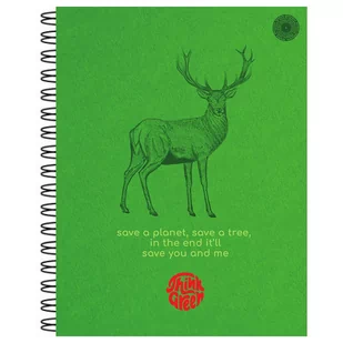 THINK GREEN zeszyt na spirali 80kA5 w kratkę, folia mat + lakier - Zeszyty szkolne - miniaturka - grafika 1