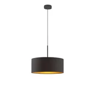 Lampy sufitowe - Czarny żyrandol do sypialni w stylu glamour SINTRA GOLD z kloszem 40 cm - miniaturka - grafika 1