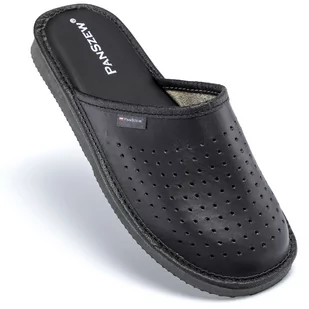 PanSzew Kapcie Męskie PREMIUM Pantofle Klasyczne ze Skóry Naturalnej Czarne 40-46 - Kapcie męskie PanSzew Kapcie Męskie PREMIUM Pantofle Klasyczne ze Skóry Naturalnej Czarne 40-46 - Kapcie męskie - miniaturka - grafika 1